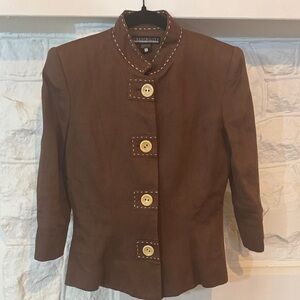 Chic Brown Button-Down Blazer